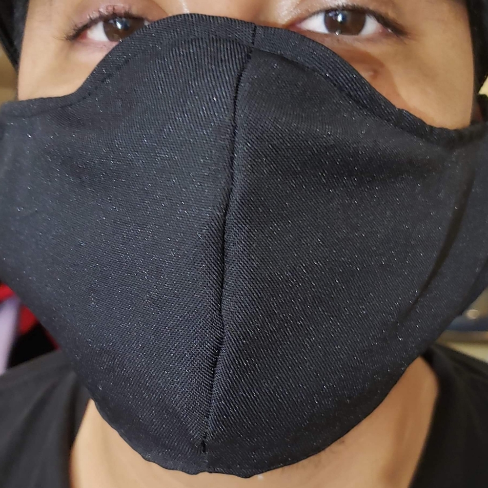 Solid black face mask